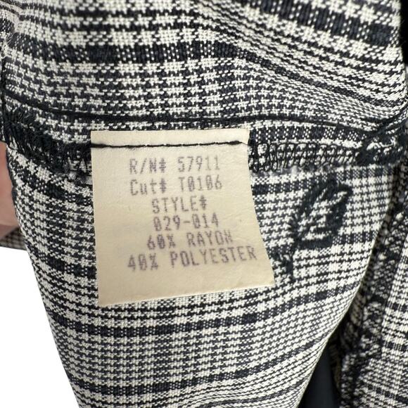 Vintage 1990s Tabloid Plaid Office Siren Square Neck Embroidered Mini Dress Sz 6 - Picture 7 of 10